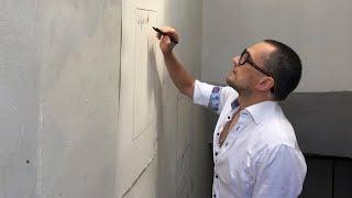 Artist Pierre Gervois working in his NYC studio in July 2020