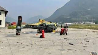 Elicottero della Guardia di Finanza si rovescia in fase di decollo all’aeroporto di Bolzano