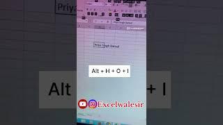 Column Row Size | Auto Fit Size | Wrap Text #excelwalesir #excel  #ytshortsvideo #exceltricks