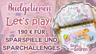 Sparspiele & Challenges mit 190 € besparen #sparspiele #budgetplanung #sparen #umschlagmethode