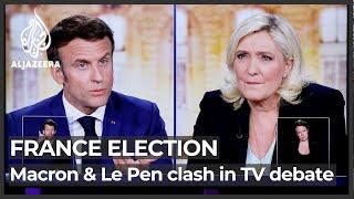 Macron and Le Pen clash over Russia, hijabs in fractious debate