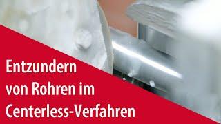 Entzundern von Rohren im Centerless-Schleifverfahren mit VSM CERAMICS Plus XK885Y