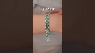 CUMEE Jewelry #Emerald Bracelet #925silver #Cubic Zirconia Bracelet #CZ Bracelet