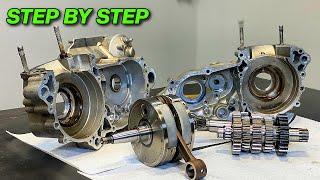 How to Split Cases on a Kawasaki KX250 - Transmission, Crank, and Bearing Removal