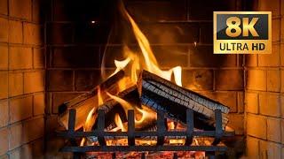 FIREPLACE 4K  Cozy Fire Background (12 HOURS). Fireplace video with Burning Logs & Fire Sounds