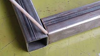cutting and welding hollow iron for beginners|90 degree connection tricks