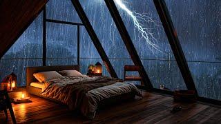 Regengeräusche zum einschlafen – Starker Regen, Wind und Donner In der Nacht - Rain Sound #7