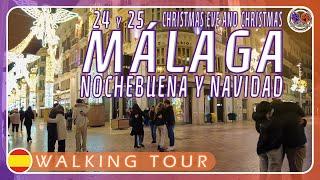  24 y 25 | NAVIDAD en MÁLAGA 2024 | 4K WALKING tour #50 | CAMINANDO por ESPAÑA