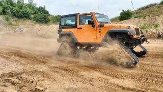 We got tank tracks for our Jeep Wrangler!