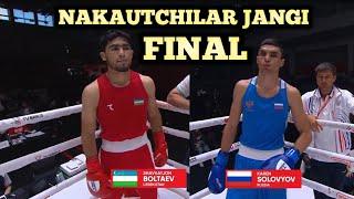 Final.. Nakautchi Shavkatjon Boltayev rassiyalik bokschini dodini berib urdi.
