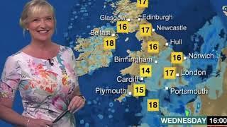 BBC Weather: Carol Kirkwood red-faced after THIS epic blunder as she wows in tight florals