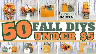  50 FALL FARMHOUSE DIYS UNDER $5 | MUST SEE FALL DIY MEGA VIDEO