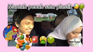 Bean boozled challenge with him muntah penuh satu plastik 