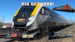 (QNSL 321, The Siemens Charger, And More) The VIA Rail Detours At George’s Trains in Markham