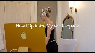 How I Optimize My Work + Work Space | time blocking, office set up, notion, ergonomic chair