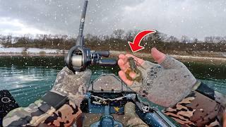 Jig Fishing a COLD Water Lake with a TWIST!