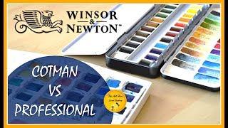 COTMAN vs PROFESSIONAL - WINSOR & NEWTON watercolour COMPARISON and REVIEW (2018)