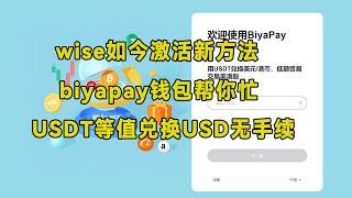 BiyaPay入金wise，无需海外银行，wise入金激活新方式。USDT无手续费等值兑换USD！