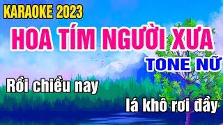 Hoa Tím Người Xưa Karaoke Tone Nữ Nhạc Sống gia huy beat