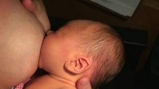 4 day old feeding with breast compressions