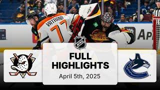 NHL Highlights | Ducks vs. Canucks | April 05, 2025