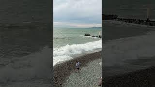 11 Sochi storm at sea. swimming ban sunbathing on the shore