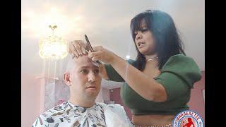 Brazilian Barberette Shaves Him Completely Bald! Free Full Video!