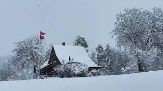 …der GROSSE Schnee – Simon Lüthi begleitet uns mit dem Ländler: Gompä vor Freud.