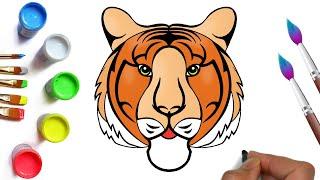 How to draw the symbol of the year 2022 of the Tiger, beautiful drawings for the new year, christmas