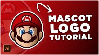 ¿CÓMO HACER un MASCOT LOGO de MARIO BROS? -  FÁCIL  - Tutorial en Illustrator a partir de Foto