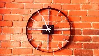 zegar do salonu loft ze stali // wall clock DIY