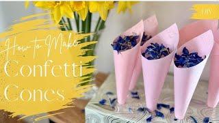 How to Make Confetti Cones for your Wedding!  No glue needed!