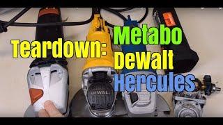 Teardown: Metabo angle grinder compared to DeWalt and Harbor Freight Hercules