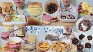 [Eating V-log] #35. Burnout? Beat it with food  (Sokcho red crab ramen/chocolate/gelato/Macaron)