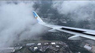 Frontier Airlines A320-NEO landing, gate arrival, and rear air-stairs deplaning in Trenton ( TTN )