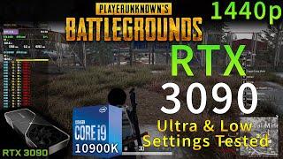 PUBG | RTX 3090 | i9 10900K 5.2GHz | Ultra & Low Settings | 1440p