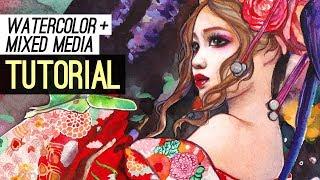 WATERCOLOR + MIXED MEDIA TUTORIAL