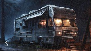 Sleeping In A Retro RV Caught In A Rain & ThunderstormBlack Screen | 12 Hours | Sleep In Series