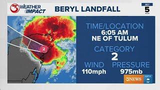 Hurricane Beryl makes landfall in Yucatan Peninsula