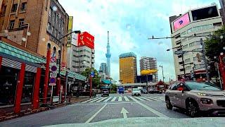 Rainy Day Drive In Tokyo Japan - Shutoko Metropolitan Expressway to Asakusa