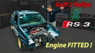 The Audi RS3 engine is in the Golf 2 Rallye !