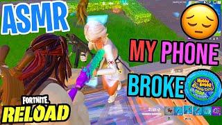 ASMR Gaming  Fortnite Reload Phone Broke Story! Relaxing Gum Chewing  Controller Sounds Whispers