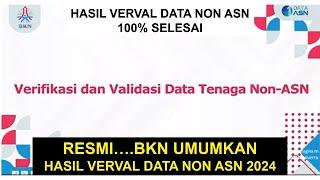 RESMI BKN MENGUMUMKAN : HASIL VERVAL PENDATAAN NON ASN 2024 UNTUK SYARAT HONORER JADI PPPK