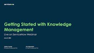 Platform Academy Session #36 - June 8, 2023 - Getting Started with Knowledge Management, Part 1