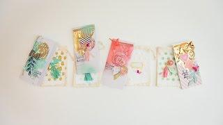 4 Cards and Muslin Envelopes Tutorial with Wilna