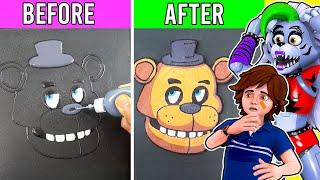 CRAZIEST FNAF Pancake Art REACT With Gregory and Roxanne Wolf