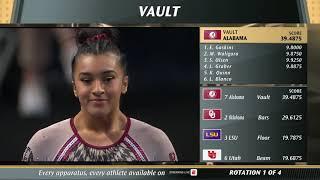 2021 NCAA Gymnastics Champs Semi-final Session 2 Vault 720p60 9336K