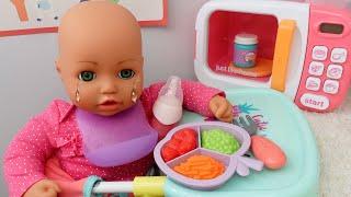 Baby Annabell Doll Evening Routine Feeding and Changing baby doll
