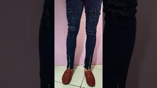 Calça masculina destróyd zíper atacado regiao 44 lookfilds  jeans