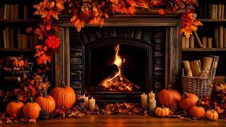 Cozy Autumn Fireplace 12 Hrs  Crackling Fire Atmosphere with Burning Logs [No Music]